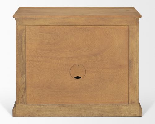 Mercana Baron Light Brown Solid Wood w/ Gunmetal Knobs 2-Door Accent Cabinet - Image 6