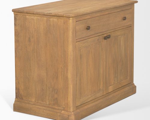 Mercana Baron Light Brown Solid Wood w/ Gunmetal Knobs 2-Door Accent Cabinet - Image 7