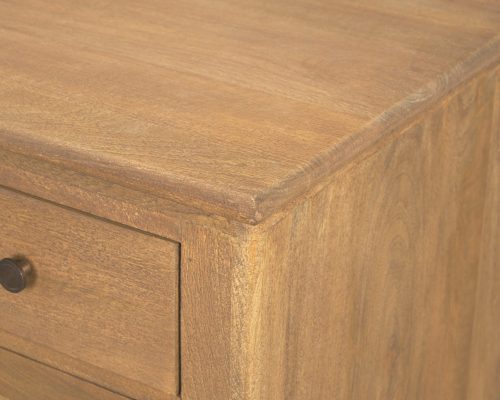 Mercana Baron Light Brown Solid Wood w/ Gunmetal Knobs 2-Door Accent Cabinet - Image 10