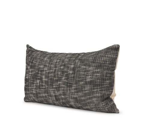 Mercana Jalia Cream and Black Cotton Decorative Lumbar Pillow Cover