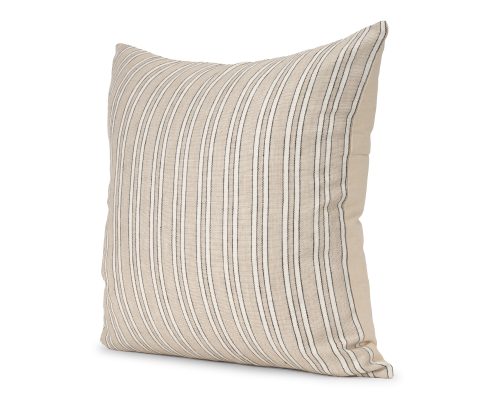 Alternative view of Mercana Jaxon Beige and Black Striped Cotton-Linen Decorative Square Pillow Cover