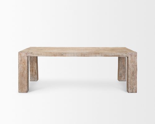 Mercana McArthur 84" Whitewash Reclaimed Wood Dining Table - Image 4