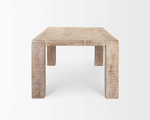 Mercana McArthur 84" Whitewash Reclaimed Wood Dining Table - Image 5