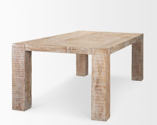 Mercana McArthur 84" Whitewash Reclaimed Wood Dining Table - Image 6