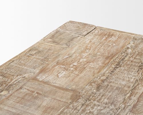 Mercana McArthur 84" Whitewash Reclaimed Wood Dining Table - Image 7