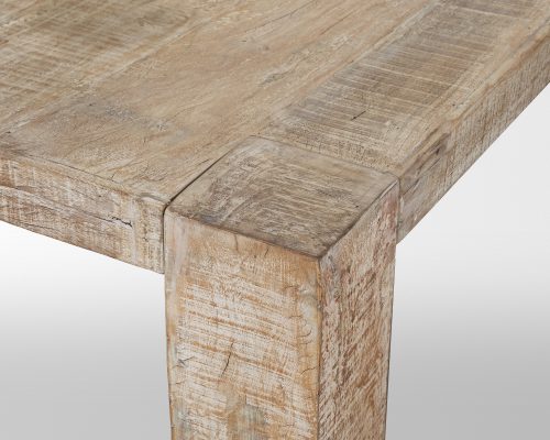Mercana McArthur 84" Whitewash Reclaimed Wood Dining Table - Image 8