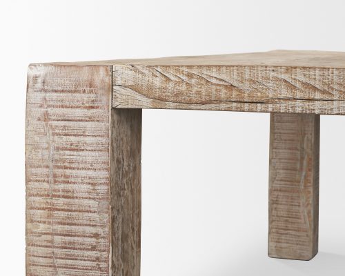 Mercana McArthur 84" Whitewash Reclaimed Wood Dining Table - Image 10