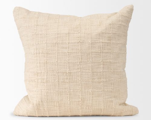 Mercana Jacory Cream Checker Textured Decorative Pillow Cover - Image 6