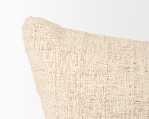 Mercana Jacory Cream Checker Textured Decorative Pillow Cover - Image 9