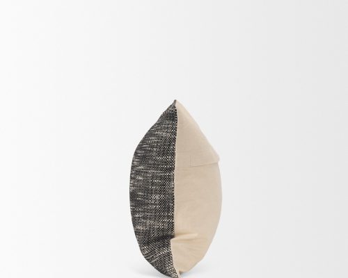 Mercana Jalia Cream and Black Cotton Decorative Lumbar Pillow Cover - Image 3