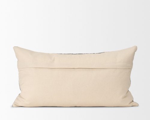 Mercana Jalia Cream and Black Cotton Decorative Lumbar Pillow Cover - Image 4