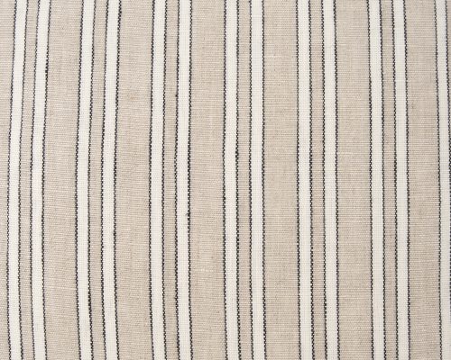 Mercana Jaxon Beige and Black Striped Cotton-Linen Decorative Square Pillow Cover - Image 9