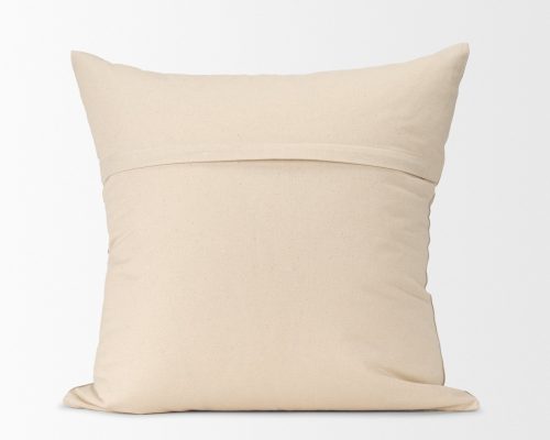 Mercana Jensen Beige and Gray Plaid Cotton-Linen Decorative Square Pillow Cover - Image 6