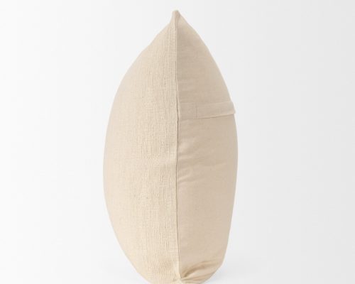 Mercana Jenner Cream Cotton-Linen Blend Decorative Square Pillow Cover - Image 3