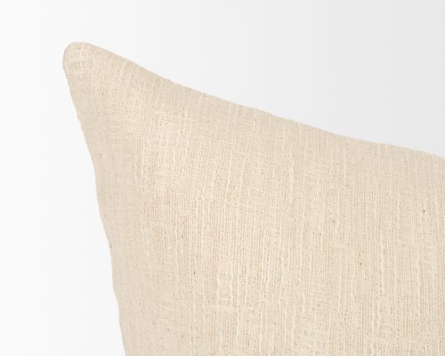 Mercana Jenner Cream Cotton-Linen Blend Decorative Square Pillow Cover - Image 5