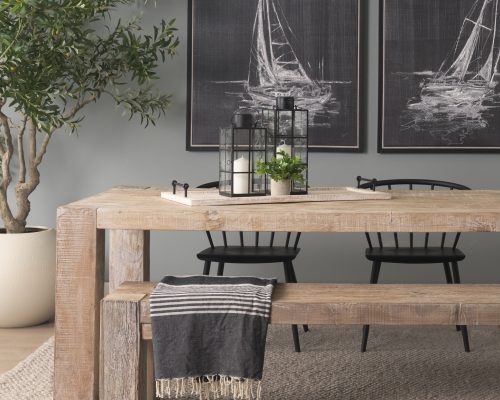 Mercana Alfred 35L x 16W Natural Wooden Herringbone Rectangular Tray - Image 4