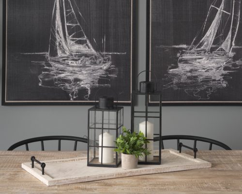 Mercana Alfred 35L x 16W Natural Wooden Herringbone Rectangular Tray - Image 3