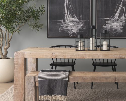 Mercana McArthur 84" Whitewash Reclaimed Wood Dining Table