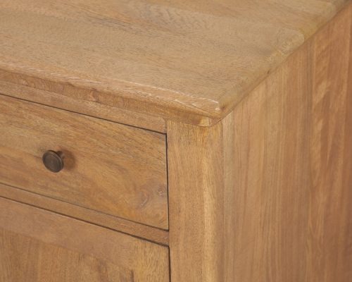 Mercana Baron Light Brown Solid Wood w/ Antiqued Brass Knobs 3-Drawer 6-Door Sideboard - Image 9