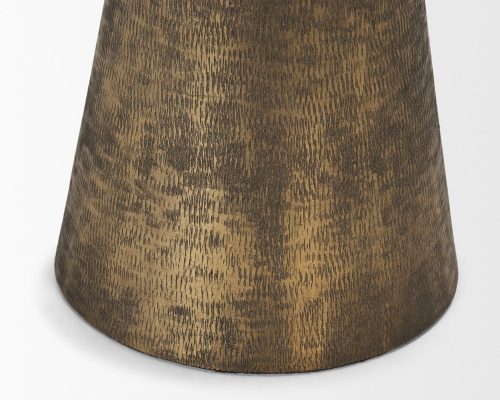 Mercana Odilia Textured Antiqued Gold Metal Geometric Pillar Candle Holder - Image 11