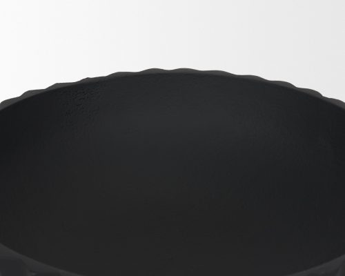 Mercana Ciaran Smooth Fluted Matte Black Metal Decorative Bowl - Image 5