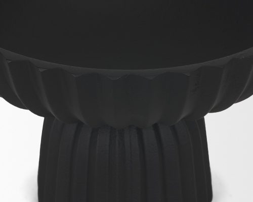 Mercana Ciaran Smooth Fluted Matte Black Metal Decorative Bowl - Image 6