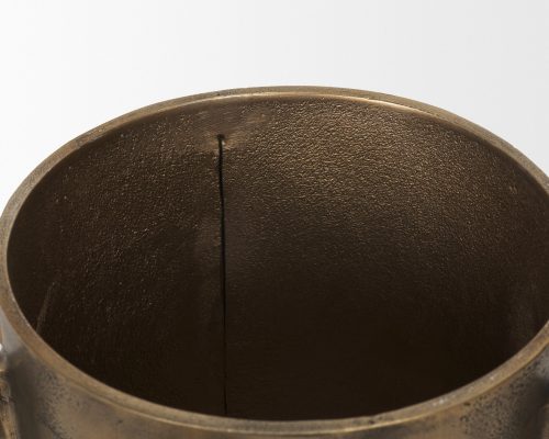 Mercana Deacon Large Antiqued Gold Metal Canister with Sculptural Handles - Image 10
