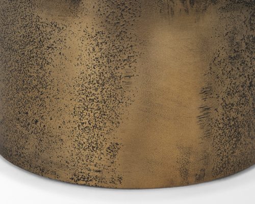 Mercana Deacon Large Antiqued Gold Metal Canister with Sculptural Handles - Image 11
