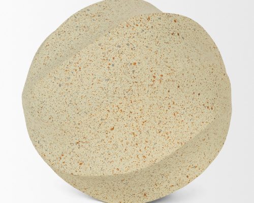 Mercana Imani Large Sculptural Textured Beige Metal Decorative Orb Object - Image 4