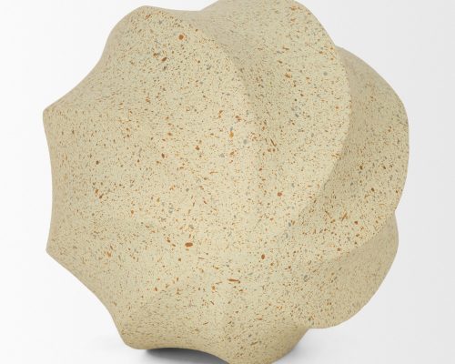 Mercana Imani Large Sculptural Textured Beige Metal Decorative Orb Object - Image 5
