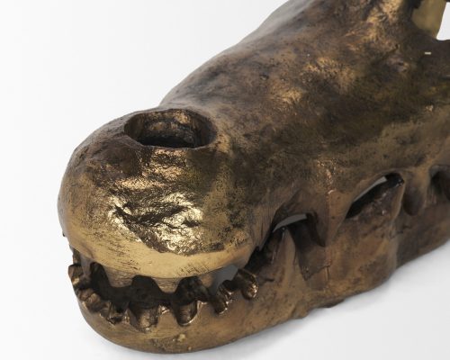 Mercana Alistair Antiqued Gold Cast Metal Decorative Skull Object - Image 6