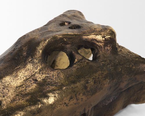 Mercana Alistair Antiqued Gold Cast Metal Decorative Skull Object - Image 7