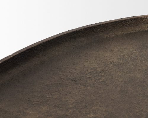 Mercana Jianna Small Oval Textured Antiqued Gold Metal Tray with Handles - Image 10