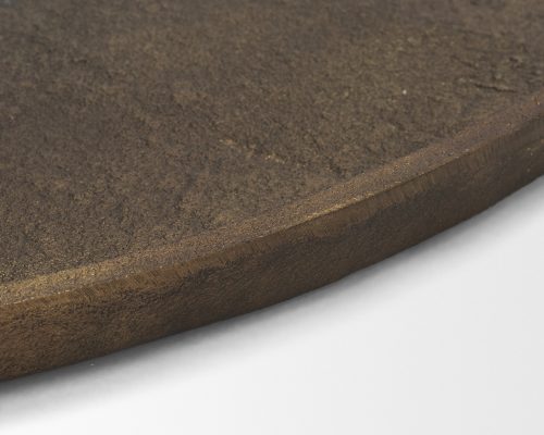 Mercana Jianna Small Oval Textured Antiqued Gold Metal Tray with Handles - Image 12