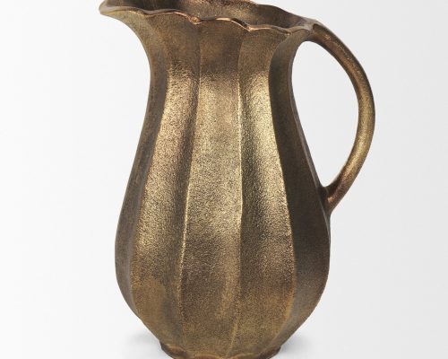 Mercana Anya Scalloped Petal Cast Metal Jug - Image 3