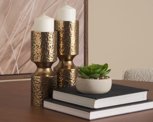 Alternative view of Mercana Akira Small Metal Pillar Candle Holder