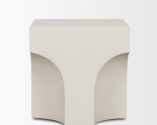 Mercana Bunda Square Sculptural Stone Finish Accent Table - Image 5