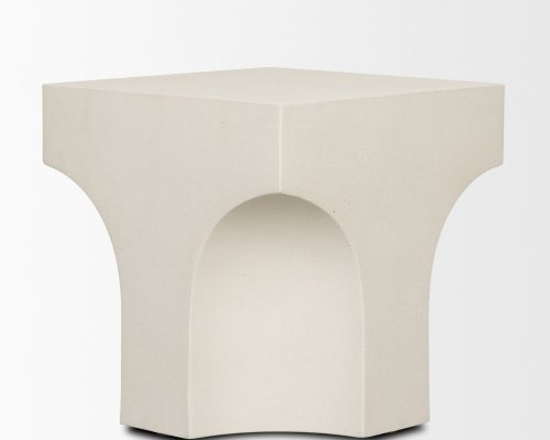Mercana Bunda Square Sculptural Stone Finish Accent Table - Image 6