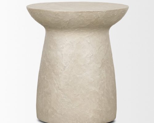 Mercana Mesa Round Stone Finish Pillar Accent Table - Image 5
