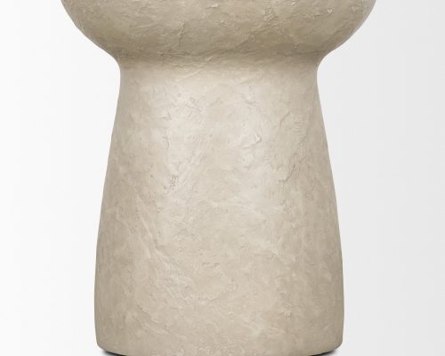 Mercana Mesa Round Stone Finish Pillar Accent Table - Image 6