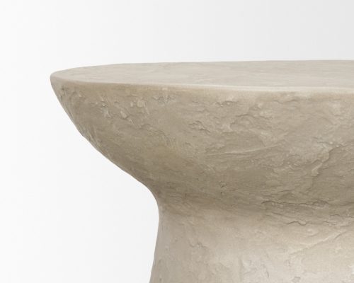 Mercana Mesa Round Stone Finish Pillar Accent Table - Image 8