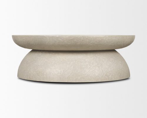 Mercana Mesa 48" Round Stone Finish Coffee Table - Image 7