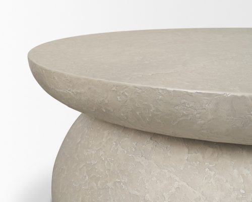 Mercana Mesa 48" Round Stone Finish Coffee Table - Image 9