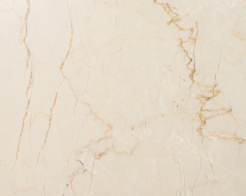 Mercana Marbrello Botticino Marble Top Light Brown Fluted Wood Half Moon Console Table - Image 4
