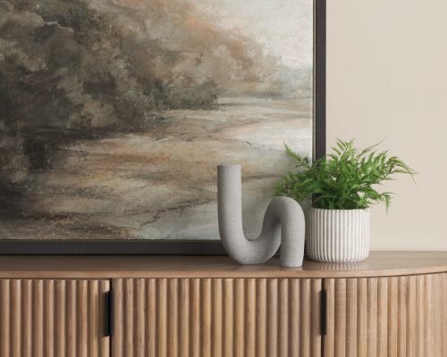 Mercana Kailyn Resin Textured Concrete Gray Decorative Object
