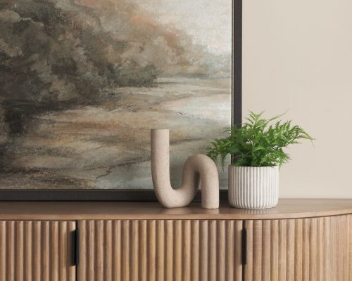Mercana Kailyn Resin Textured Concrete Gray Decorative Object