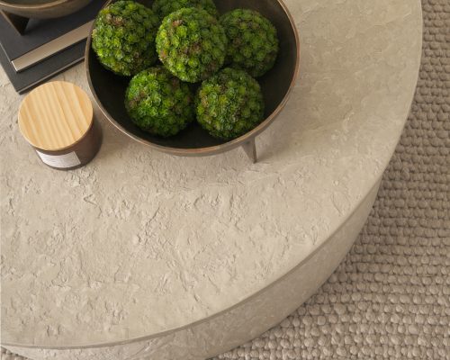 Mercana Mesa 48" Round Stone Finish Coffee Table - Image 4