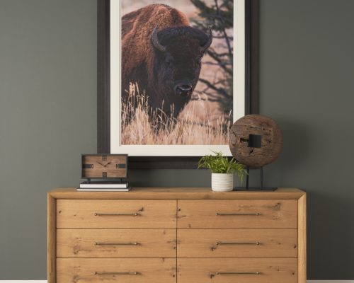Mercana Harvey 13.0L x 4.5W x 8.1H Black Metal and Wood Rectangular Table Clock - Image 5