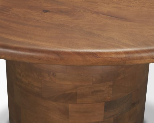 Mercana Atlas Wood Stacked Pedestal Base Round Dining Table - Image 7