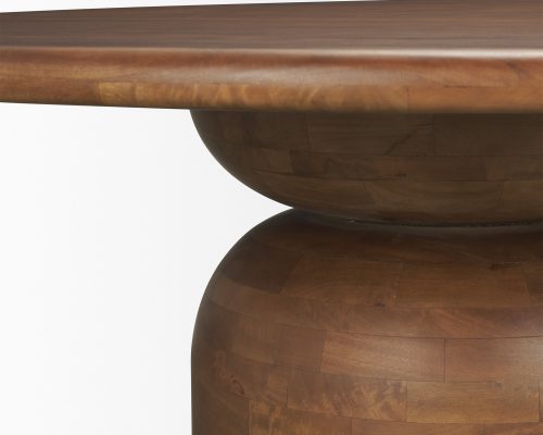 Mercana Atlas Wood Stacked Pedestal Base Round Dining Table - Image 8